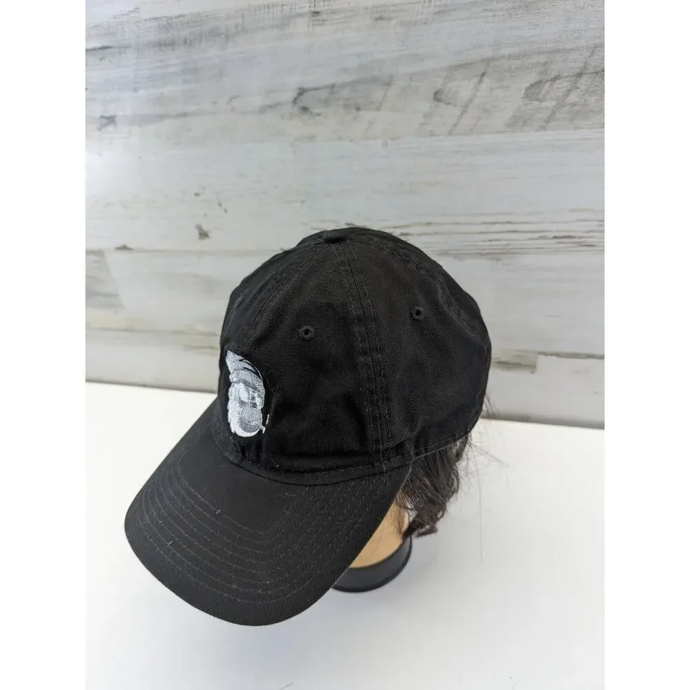 Monkey Smoking A Doobie Black and White Embroidered Strap Back Hat Black Cap‎